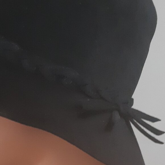 Black Wool Floppy Brimmed Fedora Hat Classy - Picture 5 of 8